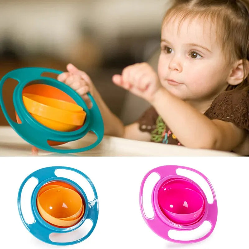 Universal Gyro Bowl 360 Degree Rotation Spill Resistant Feeding Dishes for Baby Training Children Rotary Balance Novelty Gyro Leedoar