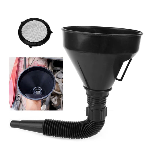 Funil de óleo universal com filtro, conjunto de alças de tubo, ferramentas de enchimento de combustível a gás diesel, acessórios para carro, caminhão, motocicleta, off-road, 4x4 