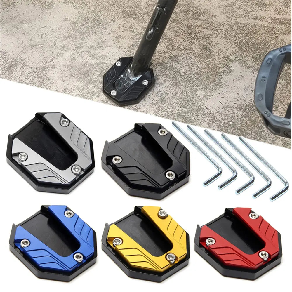 Universal Scooter Motorcycle Bike Kickstand Extender Foot Side Stand Extension Pad Support Plate Anti-skid Enlarged Base Leedoar