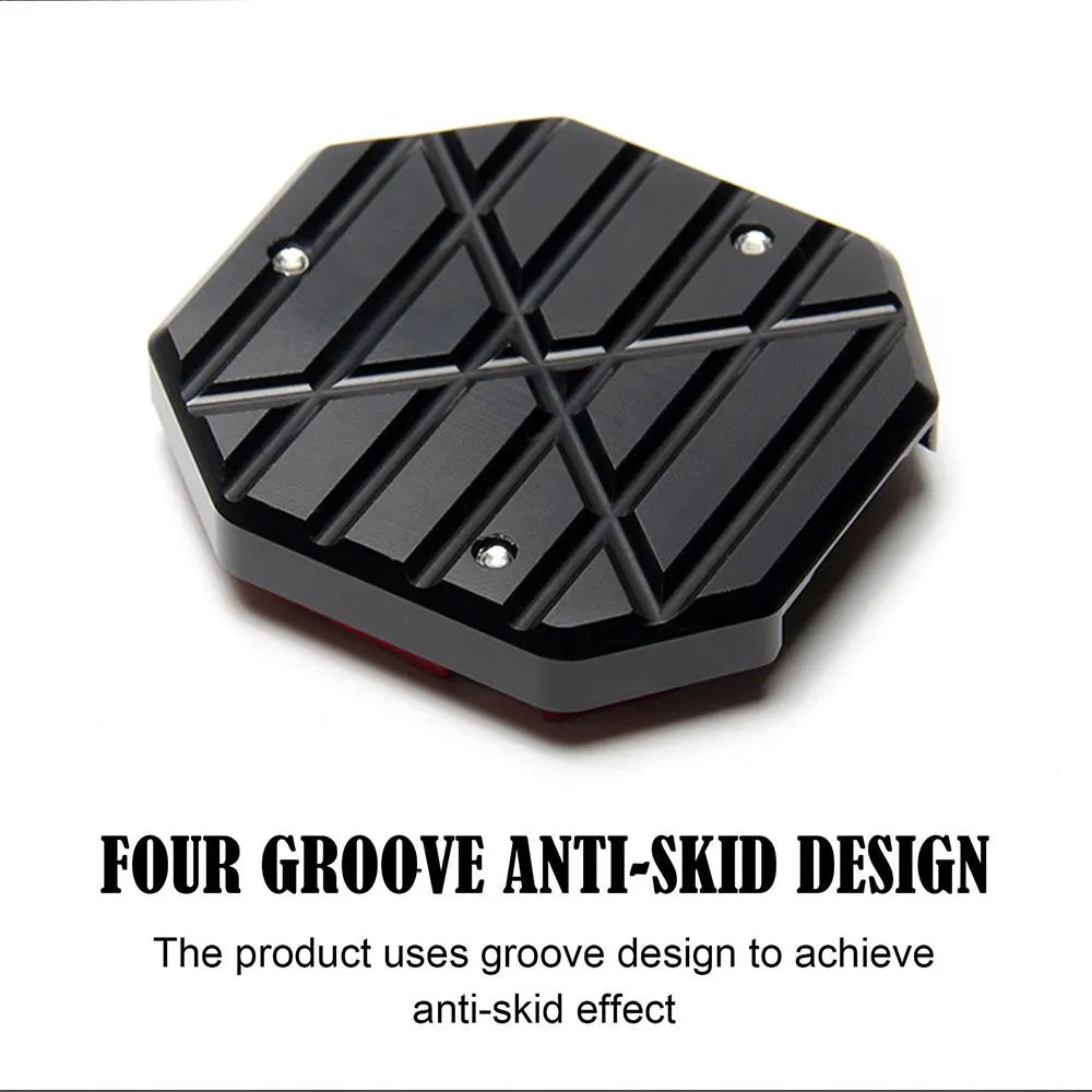 Universal Scooter Motorcycle Bike Kickstand Extender Foot Side Stand Extension Pad Support Plate Anti-skid Enlarged Base Leedoar