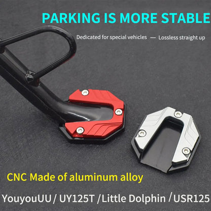 Universal Scooter Motorcycle Bike Kickstand Extender Foot Side Stand Extension Pad Support Plate Anti-skid Enlarged Base Leedoar