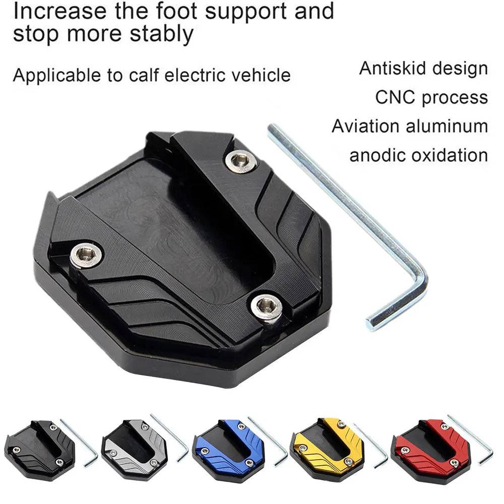 Universal Scooter Motorcycle Bike Kickstand Extender Foot Side Stand Extension Pad Support Plate Anti-skid Enlarged Base Leedoar