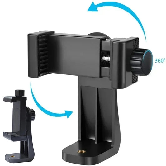 Universal Tripod Mount Adapter Cell Phone Clip Holder Vertical 360 Stand with 1/4 screw hole Adjustable Clamp for Smartphones Leedoar