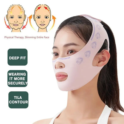 V Face Breathable Band Cheek Lift Up Face Thin Mask Reduce Double Chin V-Line Shaping Bandage Anti Wrinkle Face Bandage Leedoar