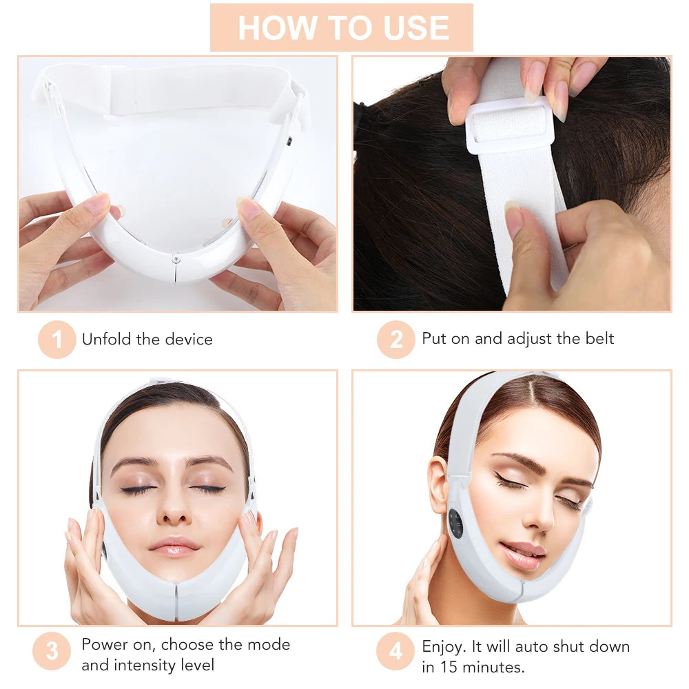 V Face Device Face Massager With 5 Modes Red Blue Ray Facial Beauty Instrument Leedoar