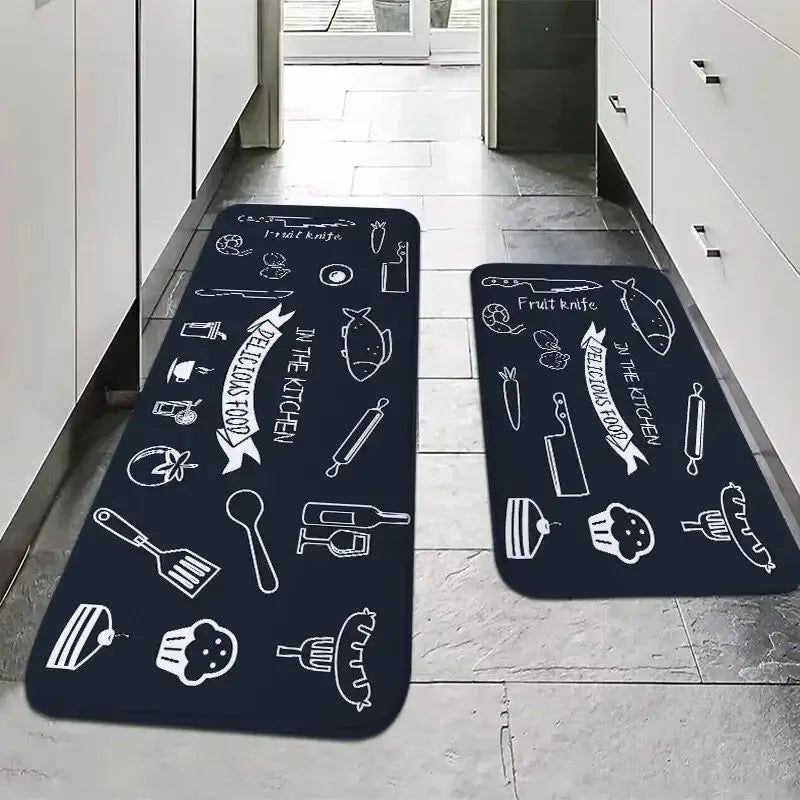 VIKAMA Multi-Use Anti-Fatigue Mat: Non-Slip, Absorbent, Machine-Washable Polyester Runner for Kitchen, Bath & Laundry Leedoar