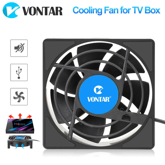 Ventilador de refrigeración VONTAR C1 para decodificador Android TV, enfriador silencioso inalámbrico, mini ventilador con alimentación USB de 5 V CC, 80 x 80 x 25 mm 