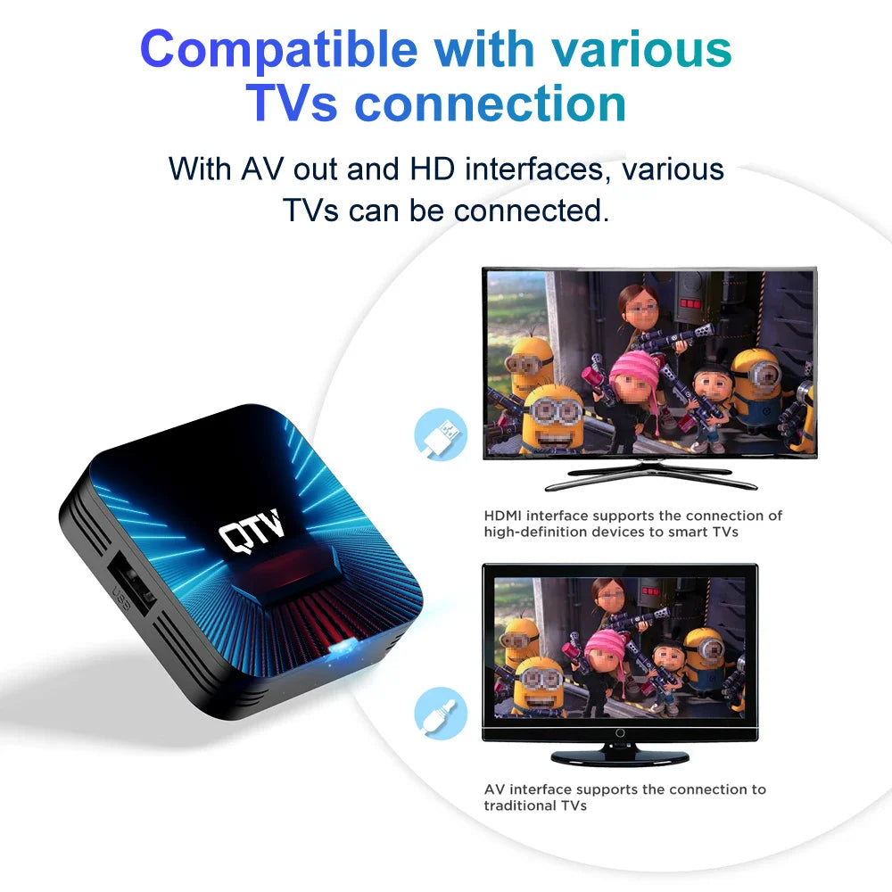 VONTAR QTV Q1 TV Box Android 10 Allwinner H313 2GB 16GB Support 4K H.265 2.4G Wifi TV Dongle Media Player Set Top Box 1GB 8G Leedoar