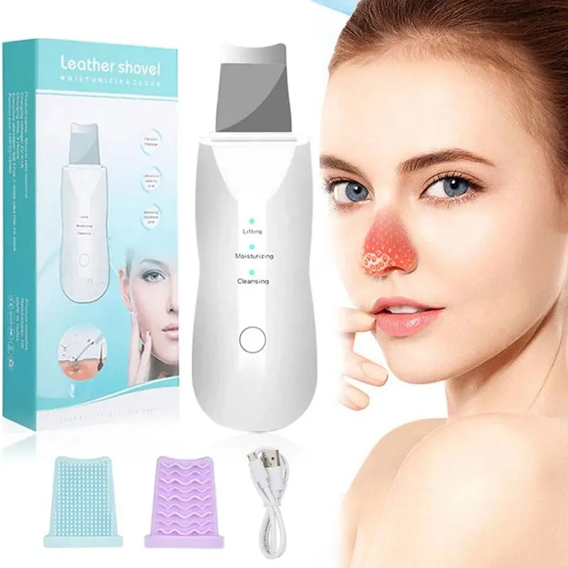 Vibrate Deep Face Cleaning Skin Scrubber Remove Dirt Blackhead Reduce Wrinkles Facial Lifting Peeling Tool Not Ultrasonic Shovel Leedoar