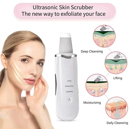 Vibrate Deep Face Cleaning Skin Scrubber Remove Dirt Blackhead Reduce Wrinkles Facial Lifting Peeling Tool Not Ultrasonic Shovel Leedoar