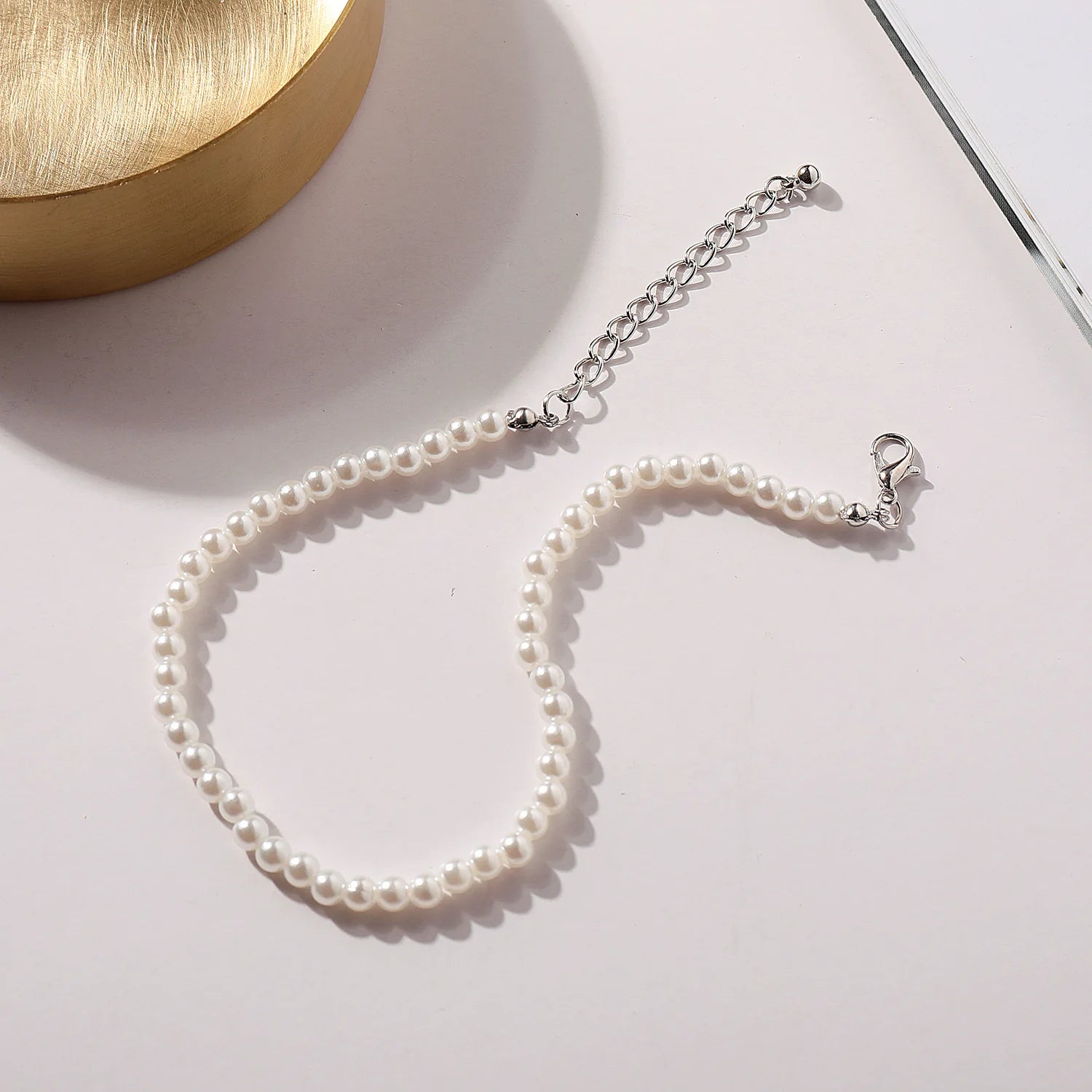 Vintage Imitation Pearl Chain Anklets Women Lady High Heel Ankle Bracelet Barefoot Sandals Prom Foot Party Jewelry Leedoar