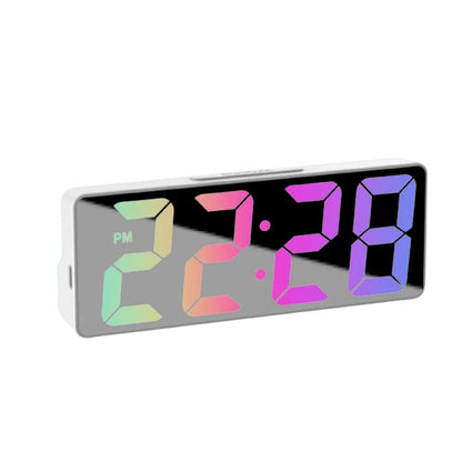 Voice Control Digital Alarm Clock Temperature Date 2 Alarm Snooze Night Mode Table Clock 12/24H USB Plug-in Always On LED Clock Leedoar