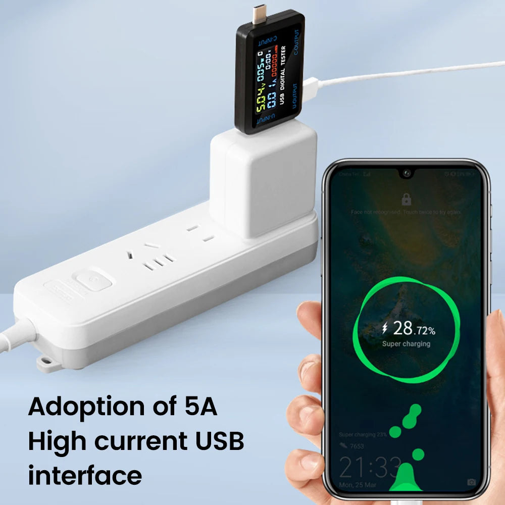 Voltage Meters Current Voltage Capacity Battery Tester USB Volt Current Voltage Doctor Charger Capacity Tester Meter Power Bank Leedoar