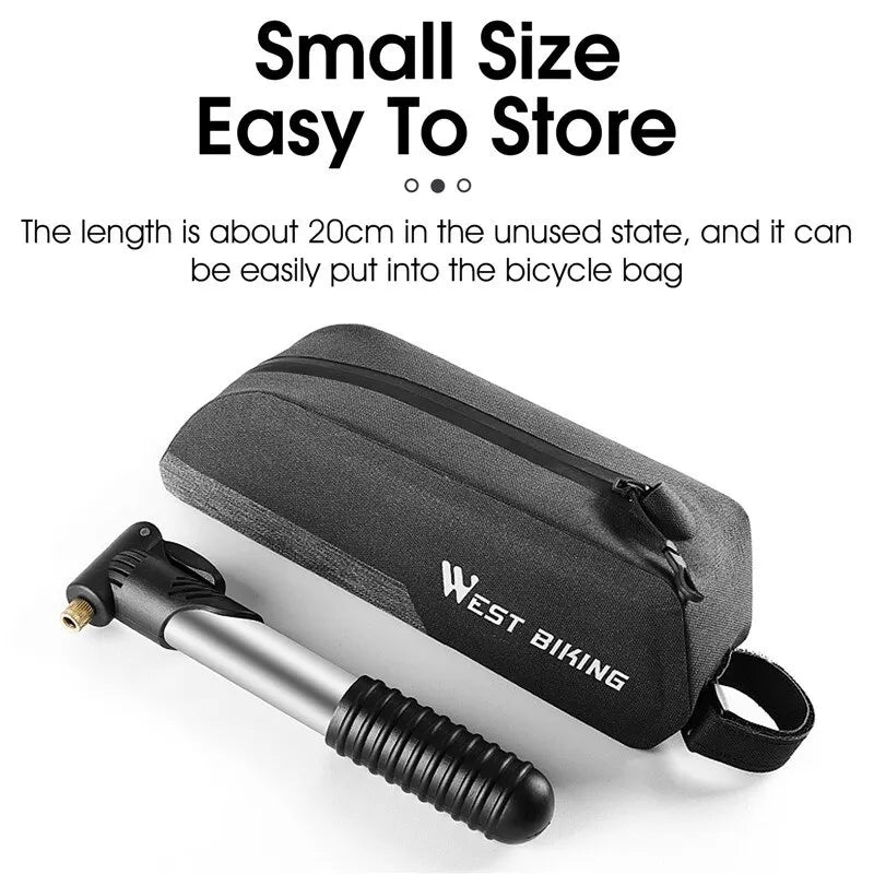 WEST BIKING Portable Mini Bicycle Pump Cycling Hand Air Pump Ball Tire Inflator Schrader Presta Valve MTB Road Bike Accessories Leedoar