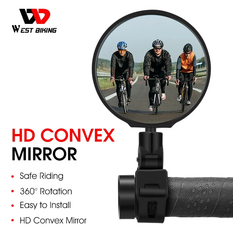 WEST BIKING Universal Bike Rearview Mirror 360 Degree Adjustable Rear View Mirror Cycling Accessories Bicycle Handlebar Mirrors Leedoar