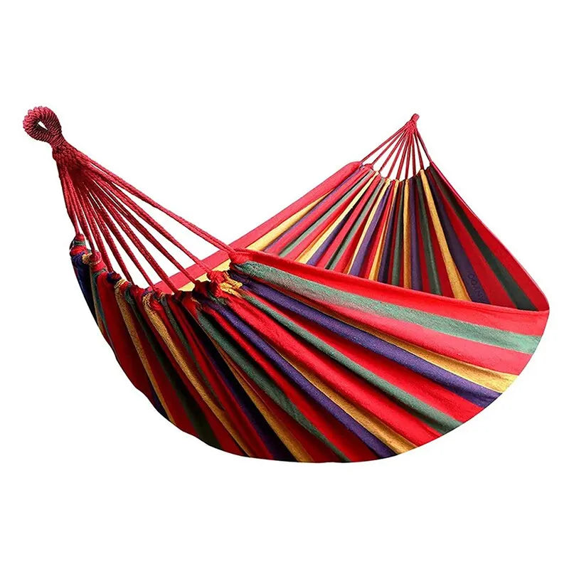 WESTTUNE Outdoor Canvas Hammock Camping Swing Hammock with Tree Ropes Load-bearing Up to 200kg Perfect for Garden Patio Backyard Leedoar