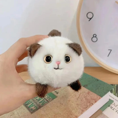 Wagging Tail Cute Cat Toy Plush Doll Key Rings Door And Bag Pendant Cartoon Animal Cat Fashion Girls Keychain Chains Women Gift Leedoar