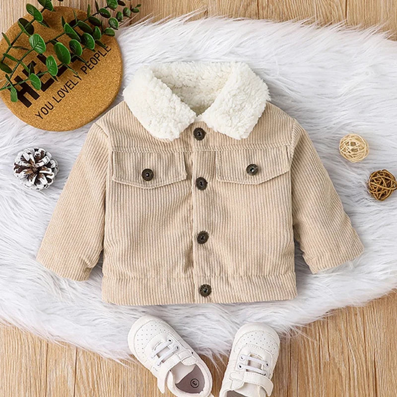 Warm Jacket Outwear For Newborn Baby Boy 0-3 Years old Casual Fashion Winter Cotton Coat Long Sleeve Toddler Kids Clothes Leedoar