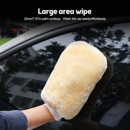 Washing Gloves Artificial Wool Water Absorption Car WashFiber Automotive Cleaning Cloth Towel Auto Care Double-faced Glove Leedoar