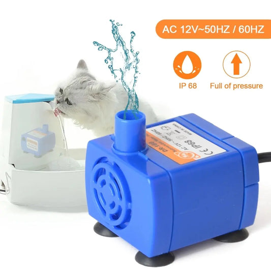 Water Pump LED Light Pet Cat Water Fountain Motor Replacement for Cat Flowers Drinking Bowl Dispenser Pet Accessories