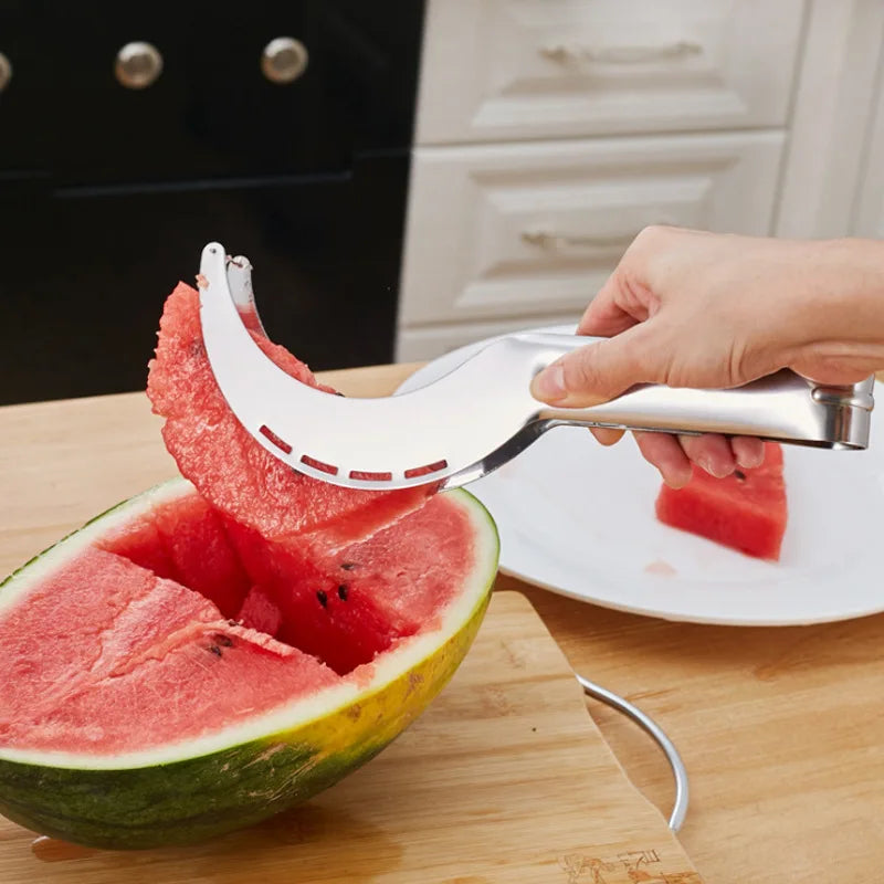 Watermelon Slicer Stainless Steel Windmill Watermelon Cutter Kitchen Fruit Slicer Cutter Tool Watermelon Digger Fruit Divider Leedoar