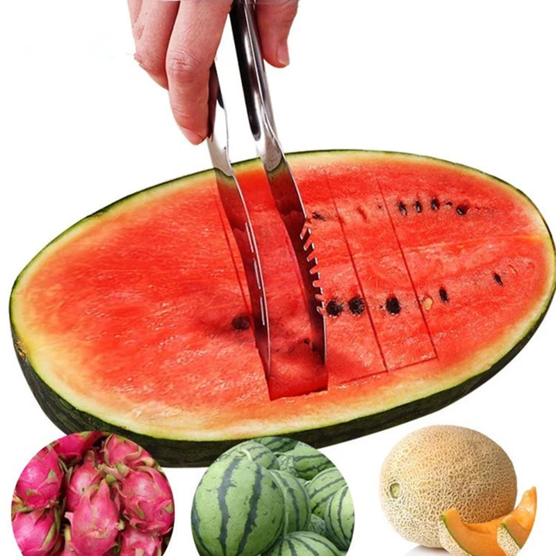 Watermelon Slicer Stainless Steel Windmill Watermelon Cutter Kitchen Fruit Slicer Cutter Tool Watermelon Digger Fruit Divider Leedoar