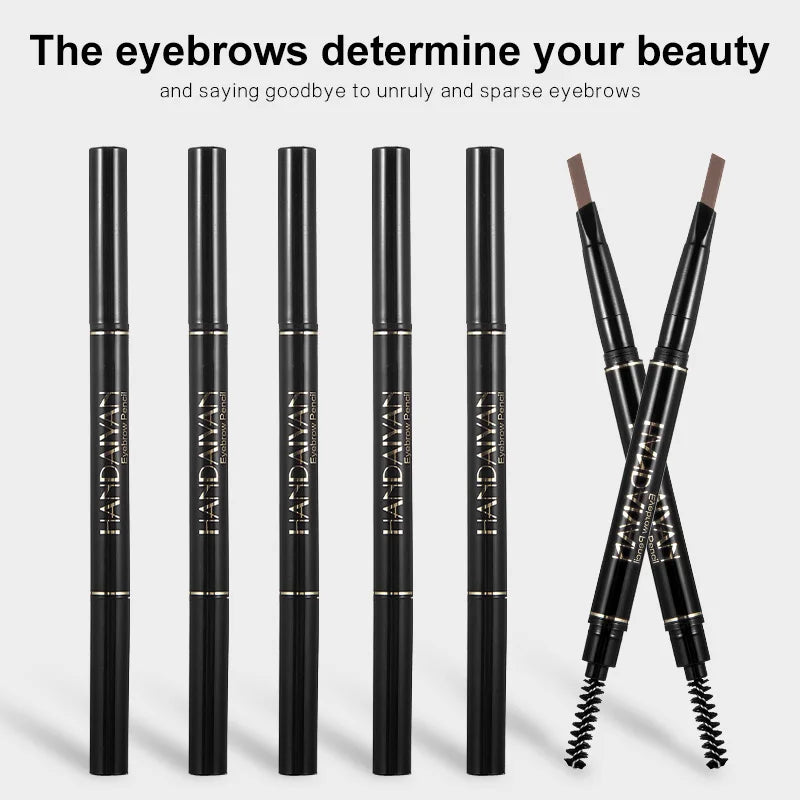 Waterproof Eyebrow Pencil Dark Brown, Premium Eye Brow Pencil Brn with Spoolie Brush, Longwearing for Perfect Brows Leedoar