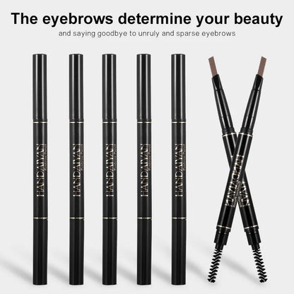 Waterproof Eyebrow Pencil Dark Brown, Premium Eye Brow Pencil Brn with Spoolie Brush, Longwearing for Perfect Brows Leedoar