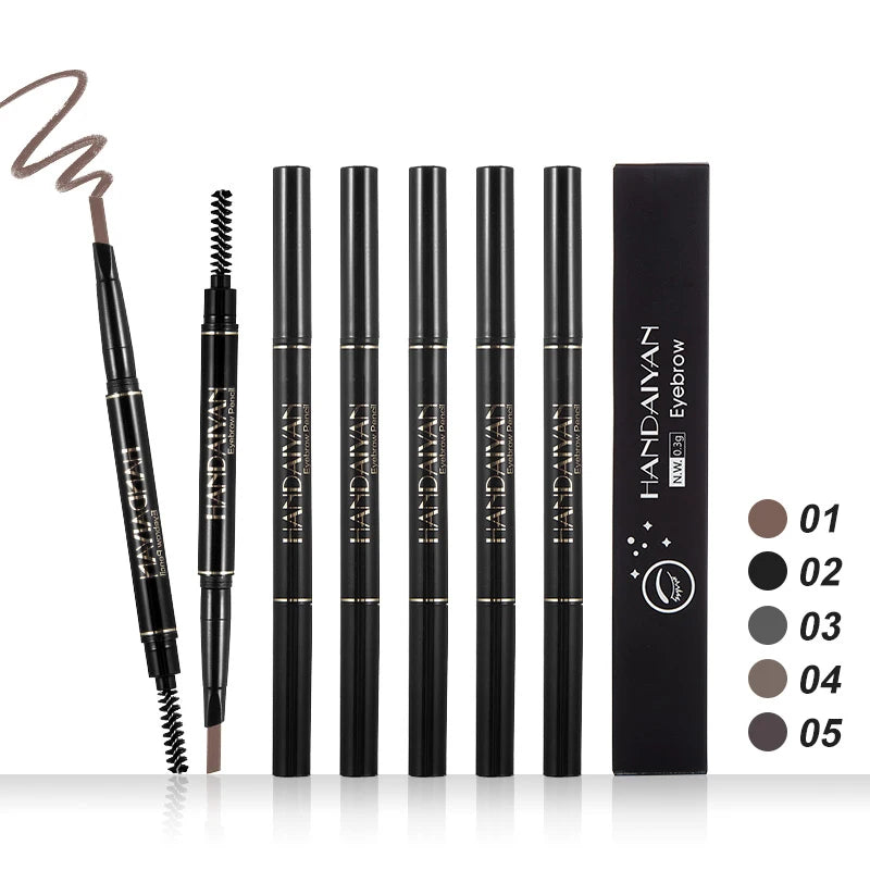 Waterproof Eyebrow Pencil Dark Brown, Premium Eye Brow Pencil Brn with Spoolie Brush, Longwearing for Perfect Brows Leedoar