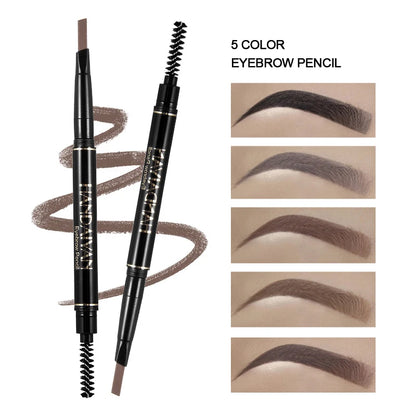 Waterproof Eyebrow Pencil Dark Brown, Premium Eye Brow Pencil Brn with Spoolie Brush, Longwearing for Perfect Brows Leedoar