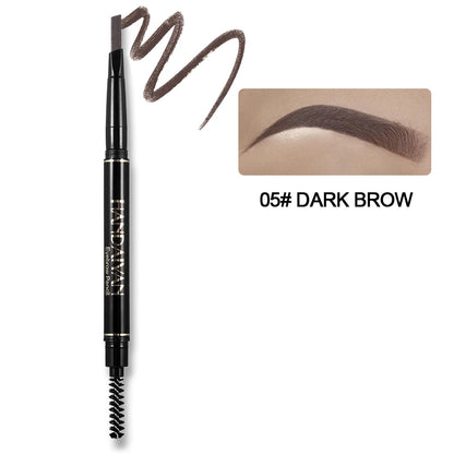 Waterproof Eyebrow Pencil Dark Brown, Premium Eye Brow Pencil Brn with Spoolie Brush, Longwearing for Perfect Brows Leedoar