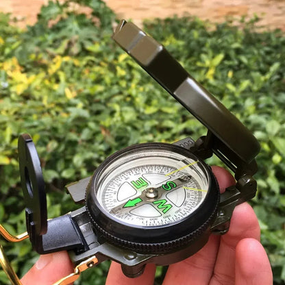 Waterproof High Precision Compass Outdoor Gadget Sports Hiking Mountaineering Professional Military Army Metal Sight Leedoar