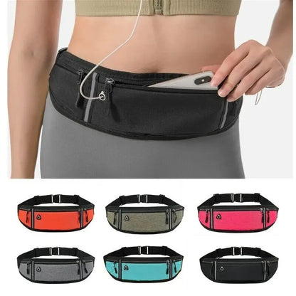 Waterproof Lightweight Reflective Strip Waist Fanny Pack Gym Sports Running Waist Bag Adjustable Elastic Straps Leedoar