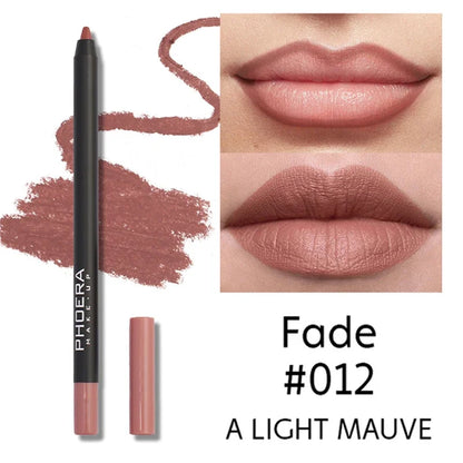 Waterproof Matte Lipliner Pencil Sexy Red Contour Tint Lipstick Lasting Non-stick Cup Moisturising Lips Makeup Cosmetic 12Color Leedoar