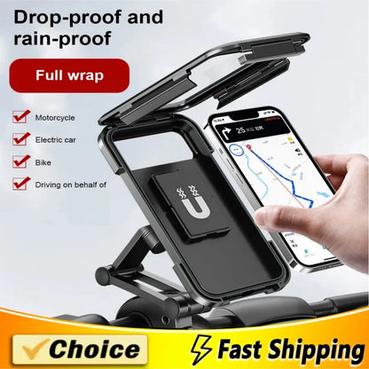 Waterproof Motorcycle Bike Mobile Phone Holder Support Universal Bicycle GPS 360° Swivel Adjustable Motorcycle Cellphone Holder Leedoar