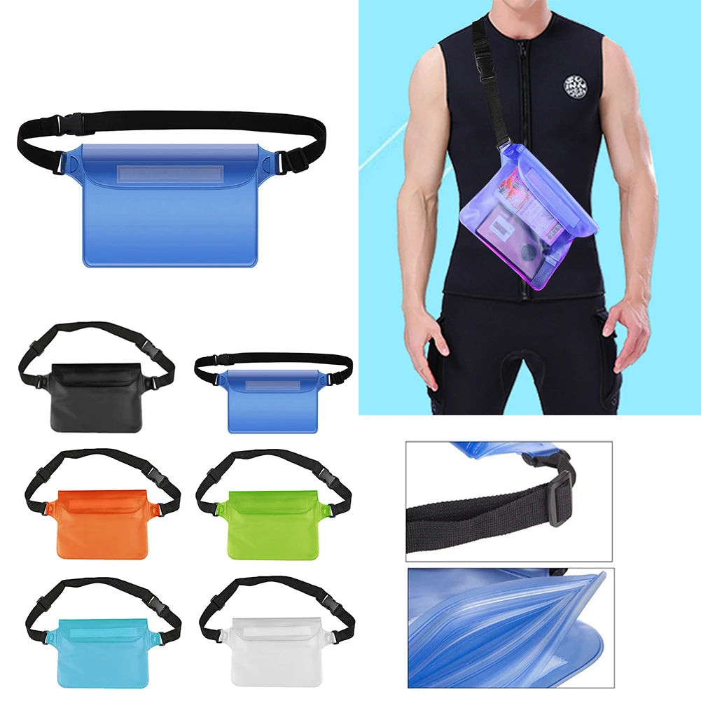 Bolsa impermeable para natación, buceo, esquí, deriva, buceo, hombro, riñonera, funda subacuática para teléfono móvil para deportes acuáticos 