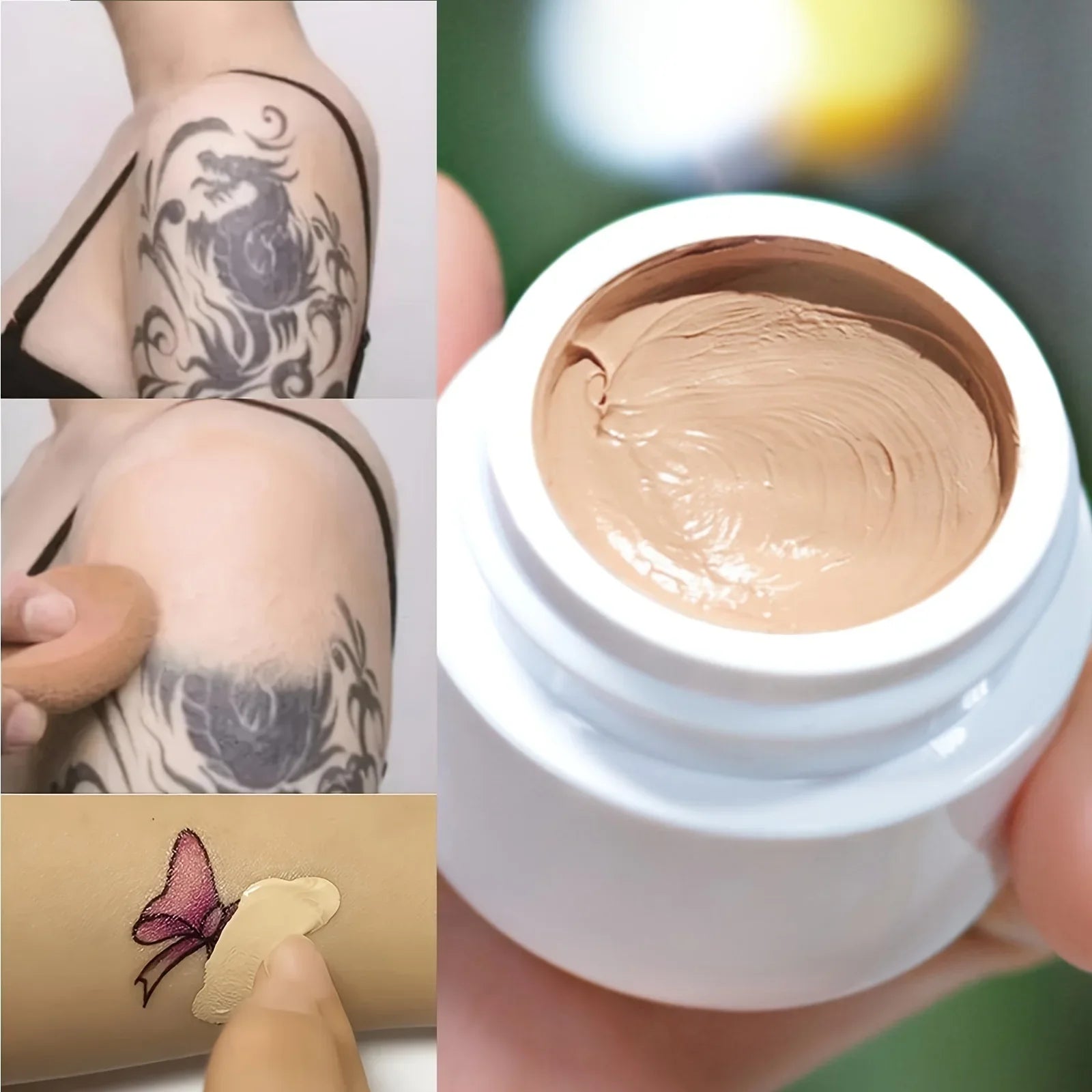 Waterproof full coverage concealer for tattoos and scars-natural-looking foundation for all skin tones textures Leedoar