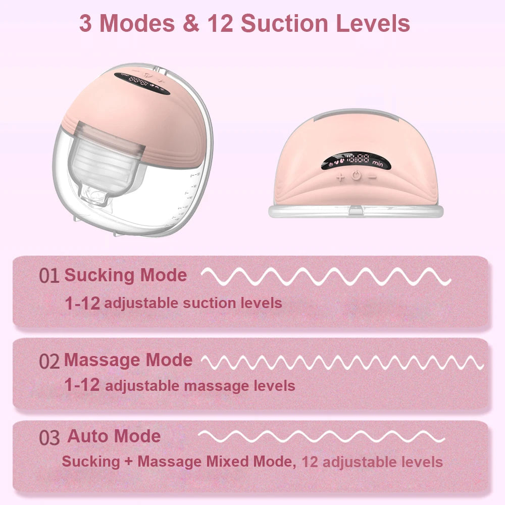 Wearable Breast Pump Super Silent Hands Free Electric Breast Pump  Comfort Milk Collector for Breastfeeding with 24mm Flange Leedoar