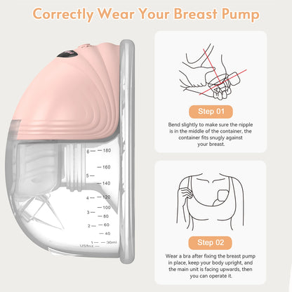 Wearable Breast Pump Super Silent Hands Free Electric Breast Pump  Comfort Milk Collector for Breastfeeding with 24mm Flange Leedoar