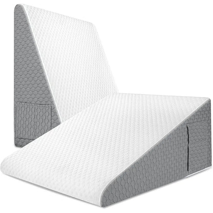 Wedge Pillow for Sleeping Acid Reflux After Surgery Triangle Elevated Pillow for Bedside Dormitory Office Air Layer Memory Foam Leedoar