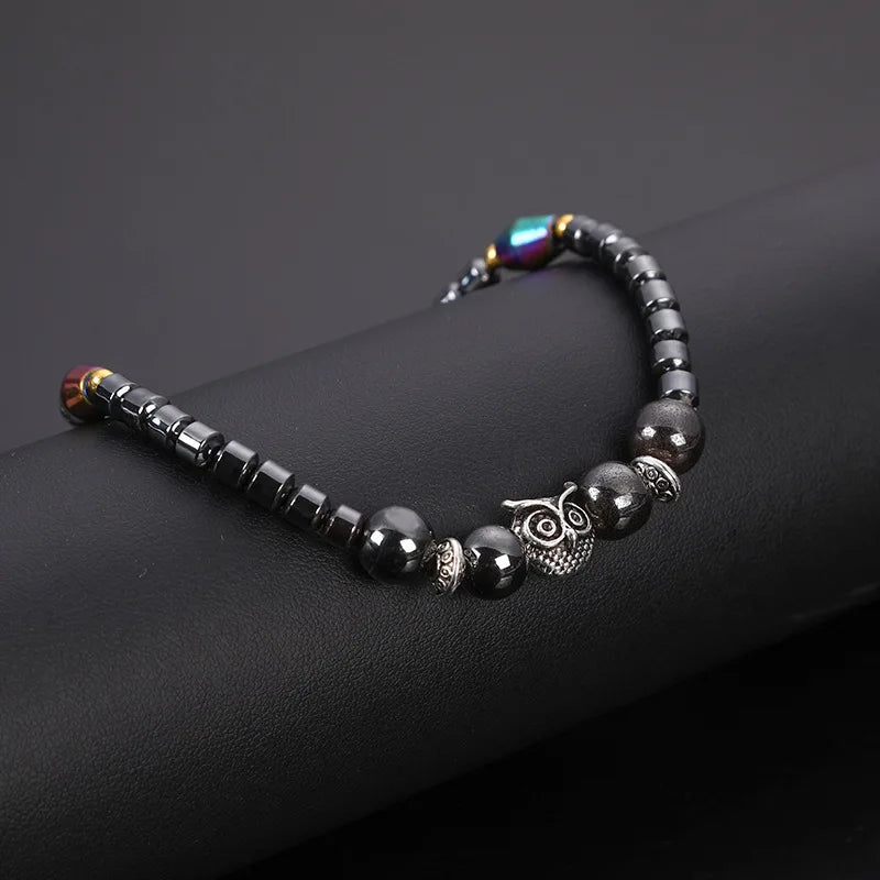 Weight Loss Magnet Anklets for Women Men Owl Animals Stone Magnetic Therapy Bracelets Anklet Pain Relief Slimming Health Jewelry Leedoar