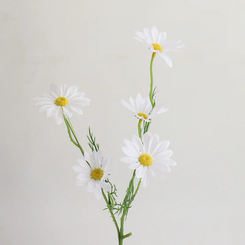 White Daisies Artificial Flowers Long Branch Bouquet Family Party Wedding Decoration DIY Bridal Silk Artificial Flower Leedoar