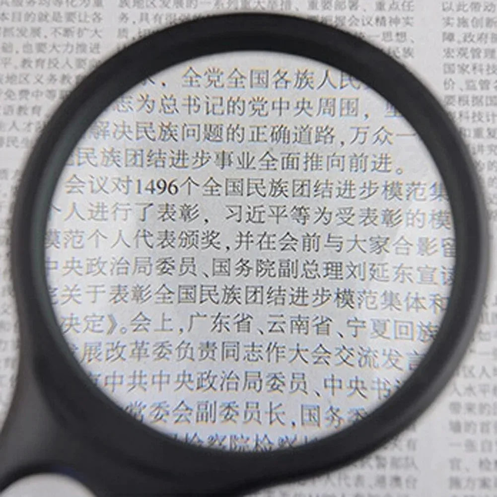 White Magnifying Glass Handheld 45X Magnifier With 3 LED Light For Reading Magnifying Glass Jewelry Loupe Leedoar