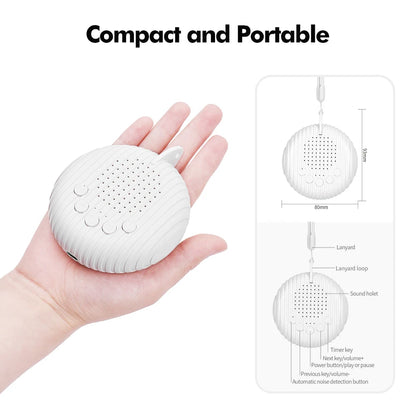 White Noise Sound Machine Portable Baby Sleep Machine 10 Soothing Sounds Volume Adjustable Built-in Rechargeable Battery USB