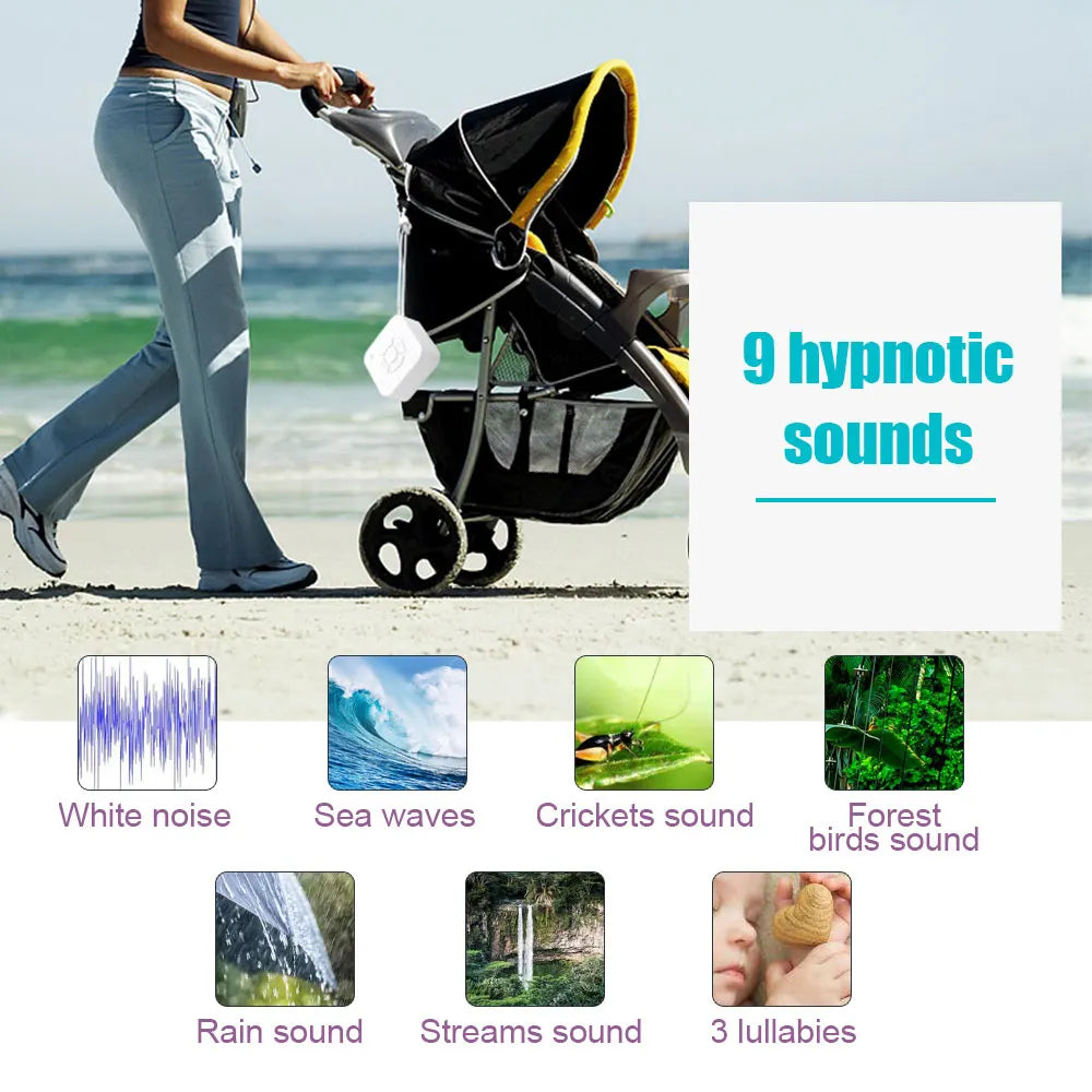 White Noise Sound Machine Sleep Soother With 9 Soothing Sounds Breathing Light Timer Type-C Charging For Baby Home Office Travel