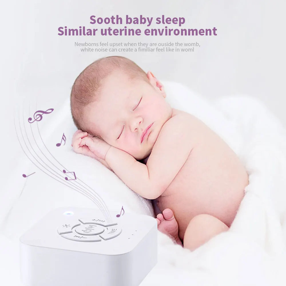 White Noise Sound Machine Sleep Soother With 9 Soothing Sounds Breathing Light Timer Type-C Charging For Baby Home Office Travel