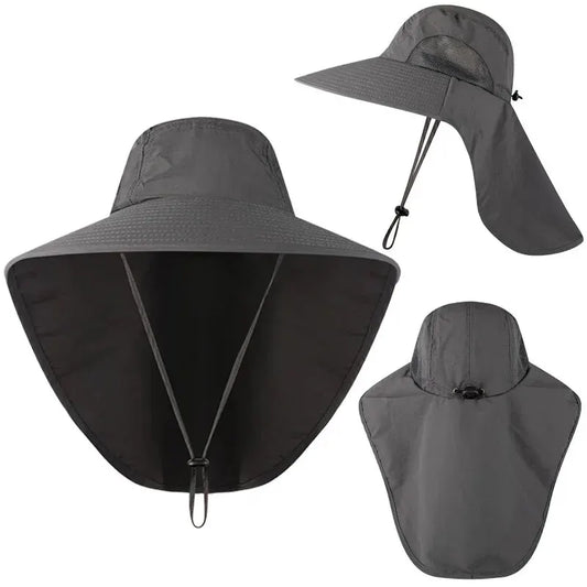 Boné de beisebol de aba larga para mulheres e homens Sun Defender Cooling Neck Guard Safari Cap para caminhadas Pesca Chapéu ao ar livre com aba 