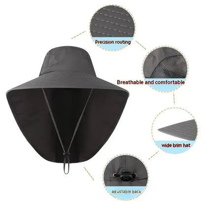 Wide Brim Baseball Hats for Women and Men Sun Defender Cooling Neck Guard Safari Cap for Hiking Fishing Outdoor Hat with Flap Leedoar