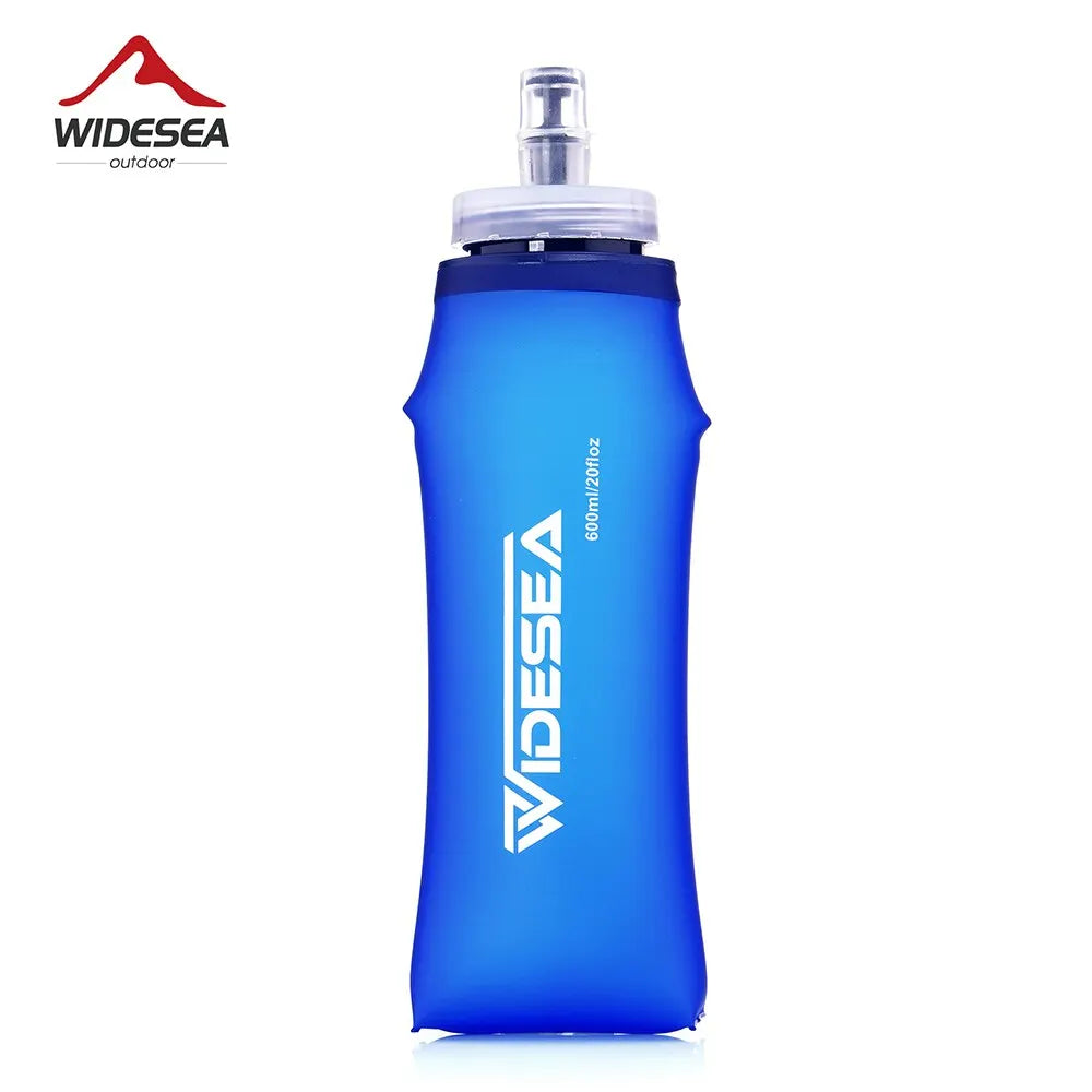 Widesea Camping 600ml Garrafa de Água Macia Esporte Beber Bolsa Dobrável Frasco Ao Ar Livre Corrida Hidratação Pacote Cintura Bicicleta BPA Livre 