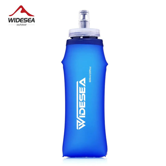 Botella de agua blanda Widesea Camping de 600 ml, plegable, para deportes, para exteriores, para correr, hidratación, riñonera, para bicicleta, sin BPA 